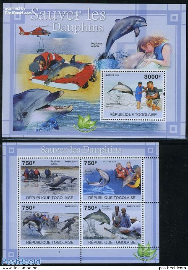 Togo 2011 Save The Dolphin 2 S/s, Mint NH, Nature - Sea Mammals - Togo (1960-...)