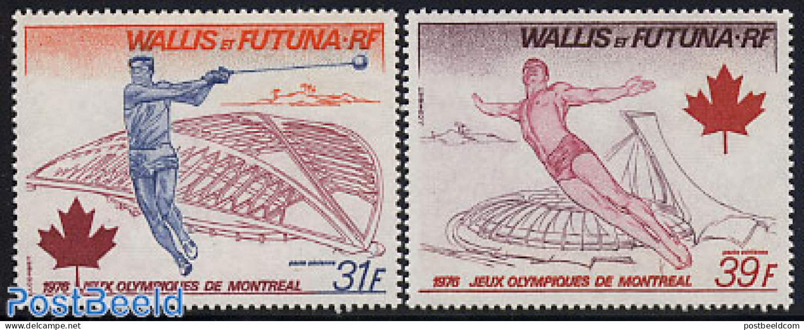 Wallis & Futuna 1976 Olympic Games Montreal 2v, Mint NH, Sport - Athletics - Olympic Games - Swimming - Athlétisme