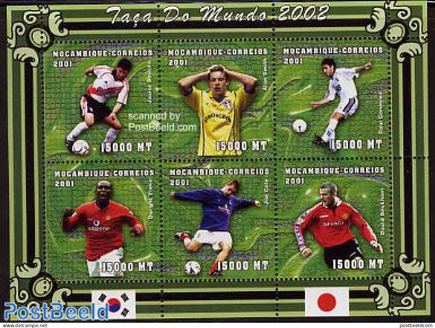 Mozambique 2001 World Cup Football 6v M/s, Saviola, Mint NH, Sport - Football - Mozambique