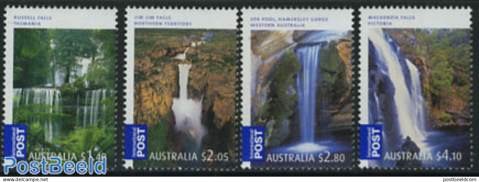Australia 2008 Waterfalls 4v, Mint NH, Nature - Water, Dams & Falls - Nuovi