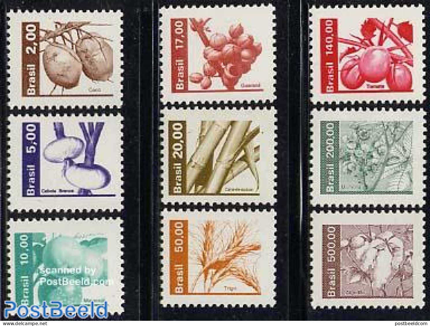 Brazil 1982 Definitives 9v, Agricultural Products, Mint NH, Nature - Fruit - Neufs