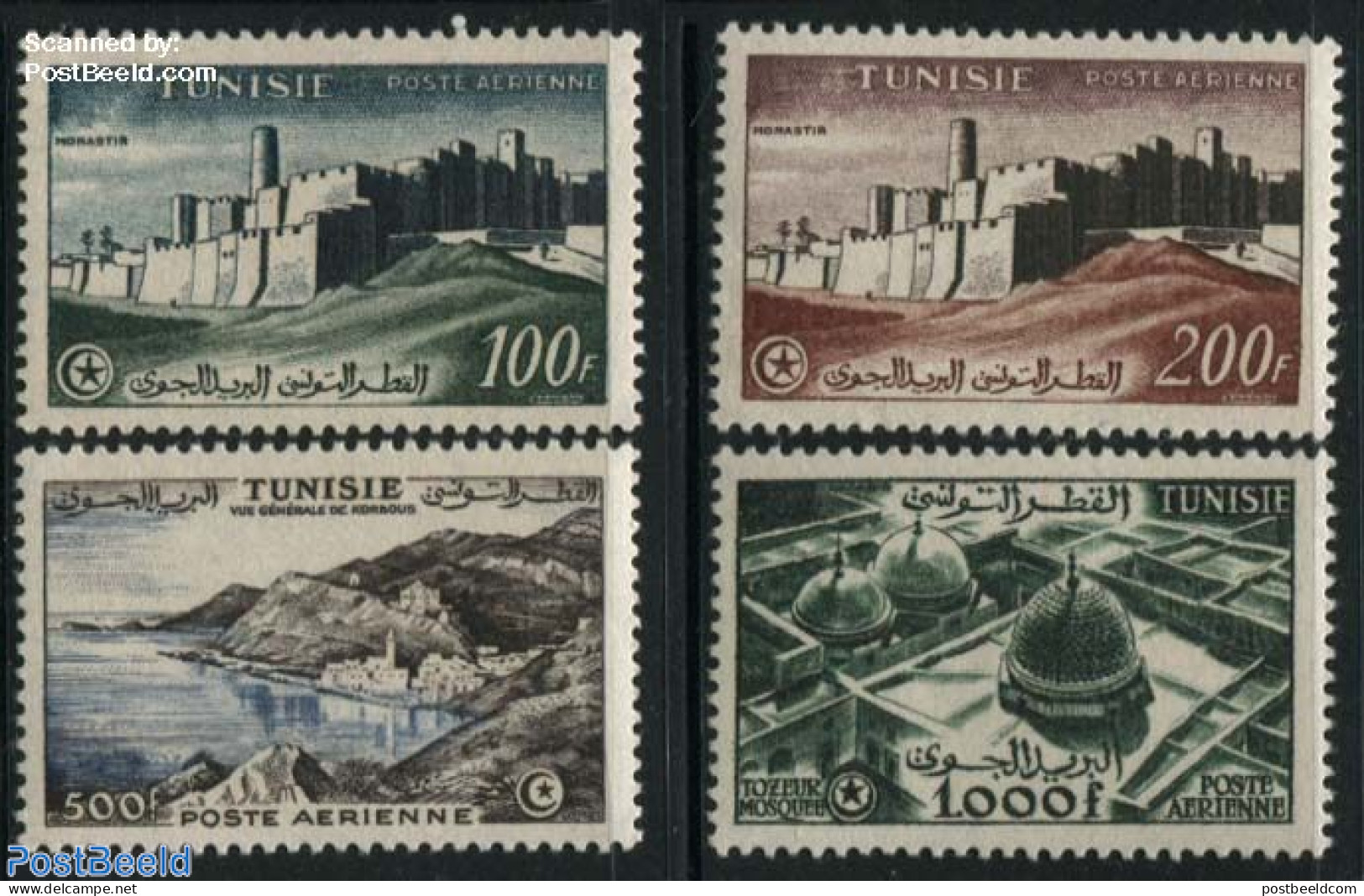 Tunisia 1956 Definitives 4v (without RF), Mint NH, Art - Castles & Fortifications - Schlösser U. Burgen