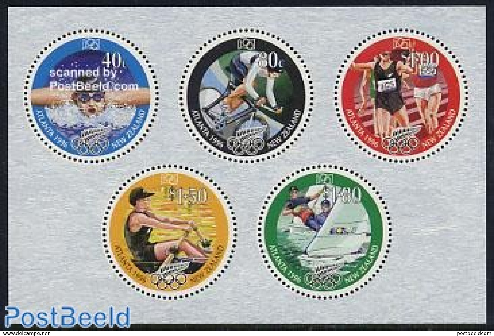 New Zealand 1996 Modern Olympics S/s, Mint NH, Sport - Athletics - Cycling - Kayaks & Rowing - Olympic Games - Sailing.. - Ungebraucht