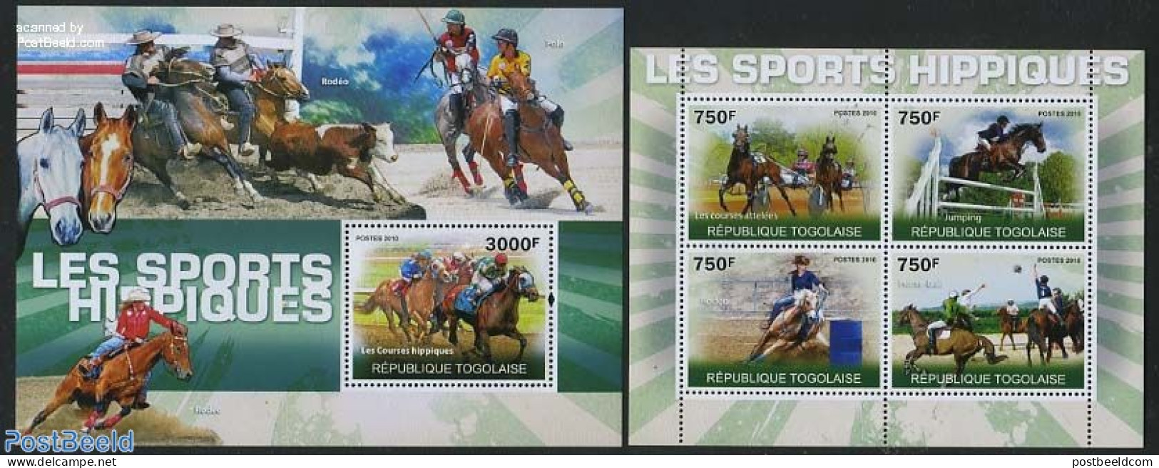 Togo 2010 Horse Sports 4v+s/s, Mint NH, Nature - Horses - Togo (1960-...)