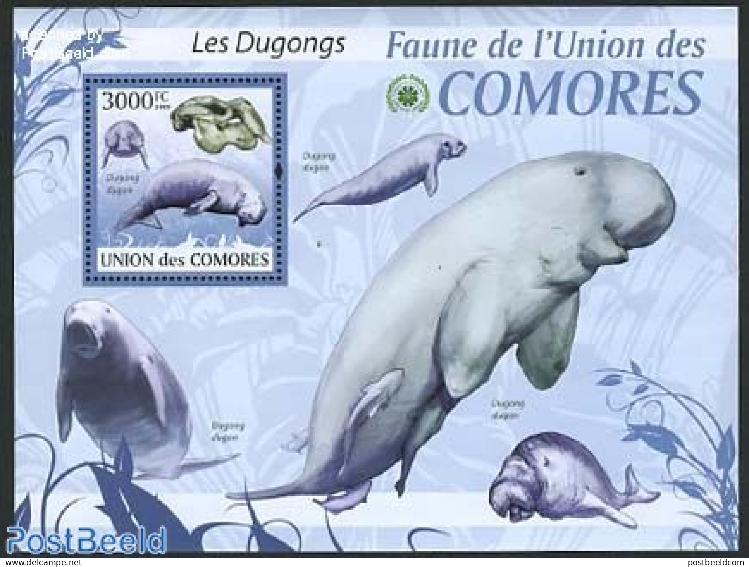 Comoros 2009 Dugong S/s, Mint NH, Nature - Sea Mammals - Komoren (1975-...)