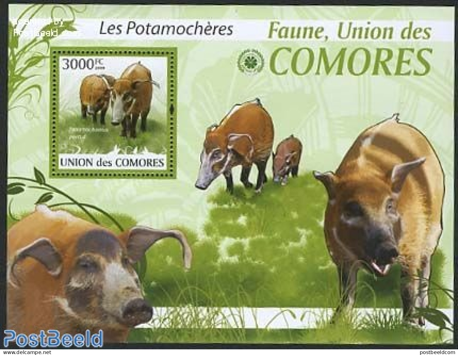 Comoros 2009 Wild Pigs S/s, Mint NH, Nature - Animals (others & Mixed) - Komoren (1975-...)