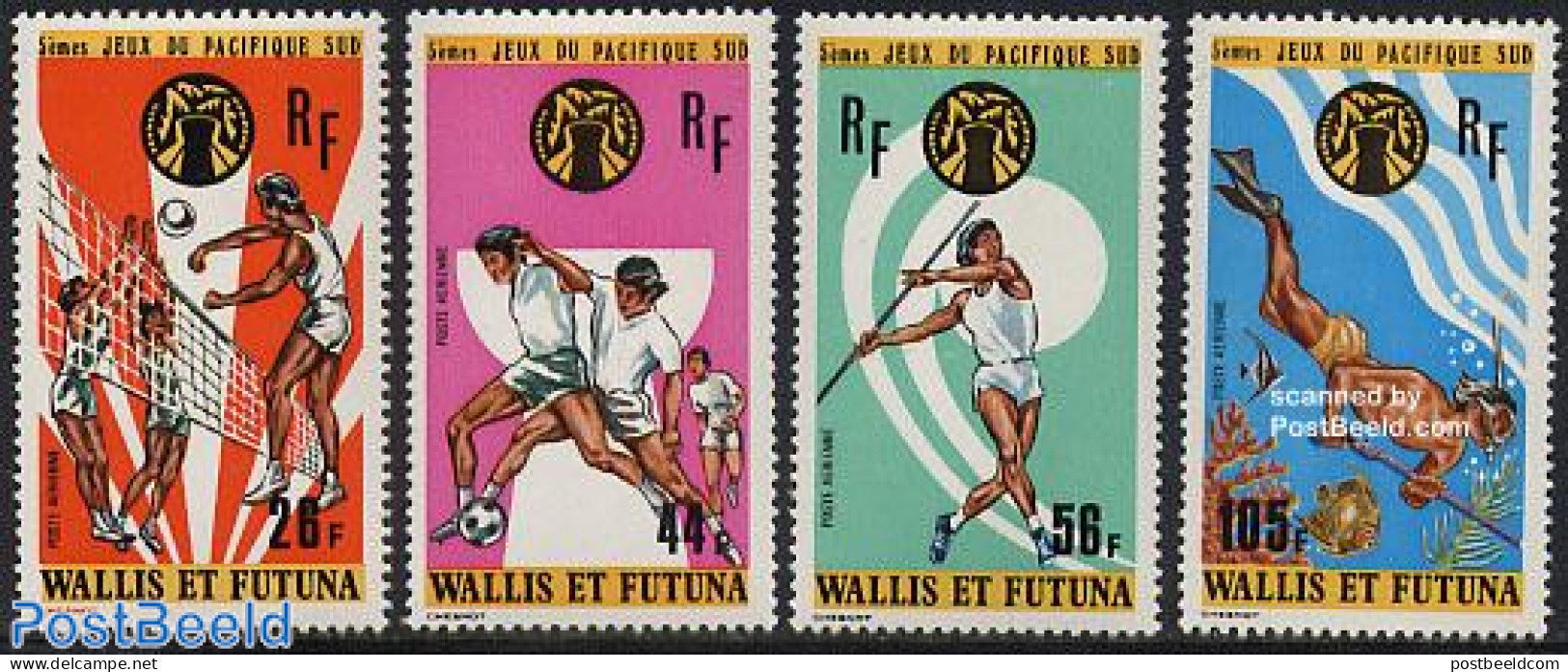 Wallis & Futuna 1975 South Pacific Games 4v, Mint NH, Sport - Athletics - Diving - Football - Sport (other And Mixed) .. - Atletica