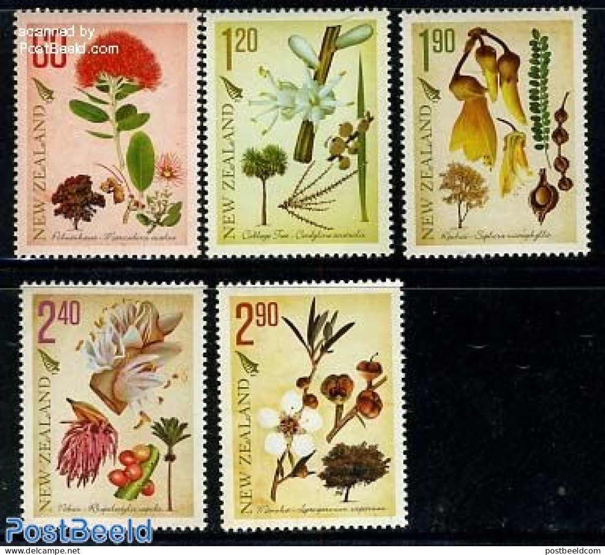 New Zealand 2012 Native Trees 5v, Mint NH, Nature - Flowers & Plants - Trees & Forests - Neufs