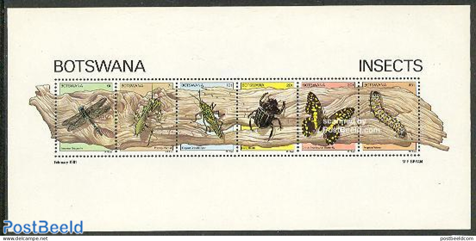 Botswana 1981 Insects S/s, Mint NH, Nature - Butterflies - Insects - Botswana (1966-...)