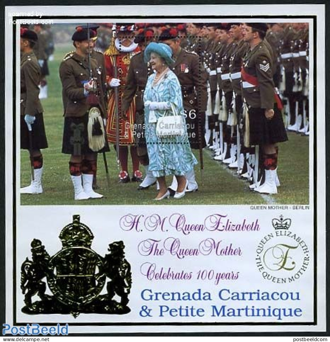 Grenada Grenadines 1999 Queen Mother S/s, Mint NH, History - Kings & Queens (Royalty) - Royalties, Royals