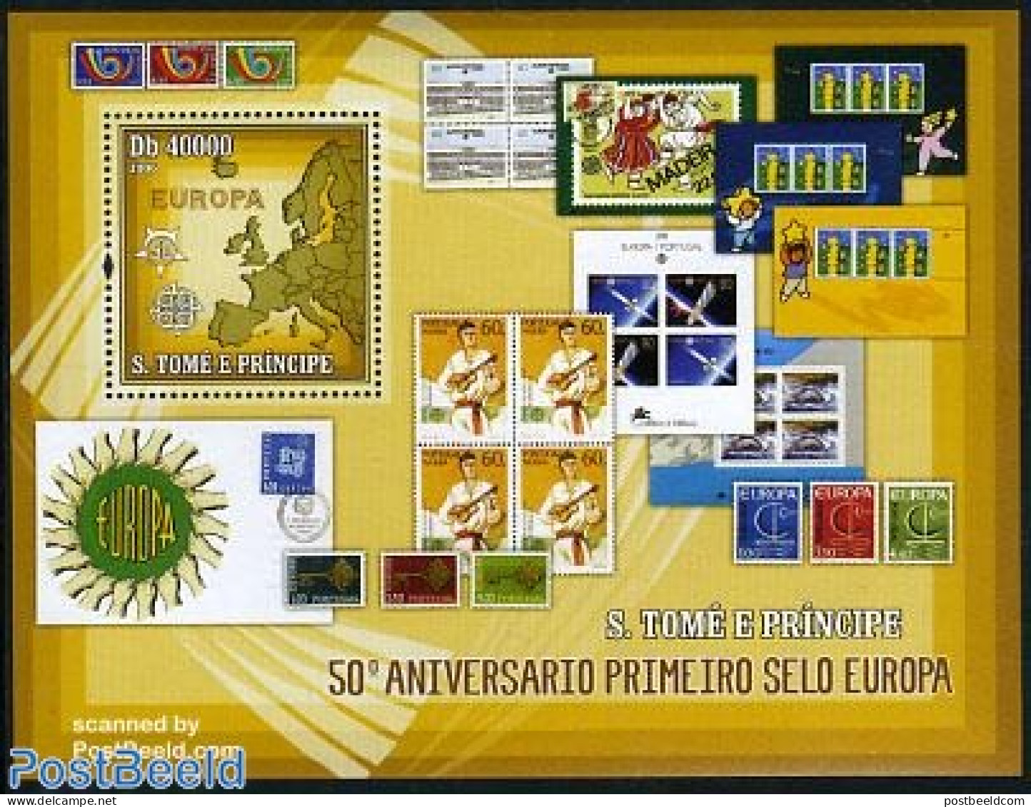 Sao Tome/Principe 2006 50 Years Europa Stamps S/s, Mint NH, History - Various - Europa Hang-on Issues - Stamps On Stam.. - Europese Gedachte