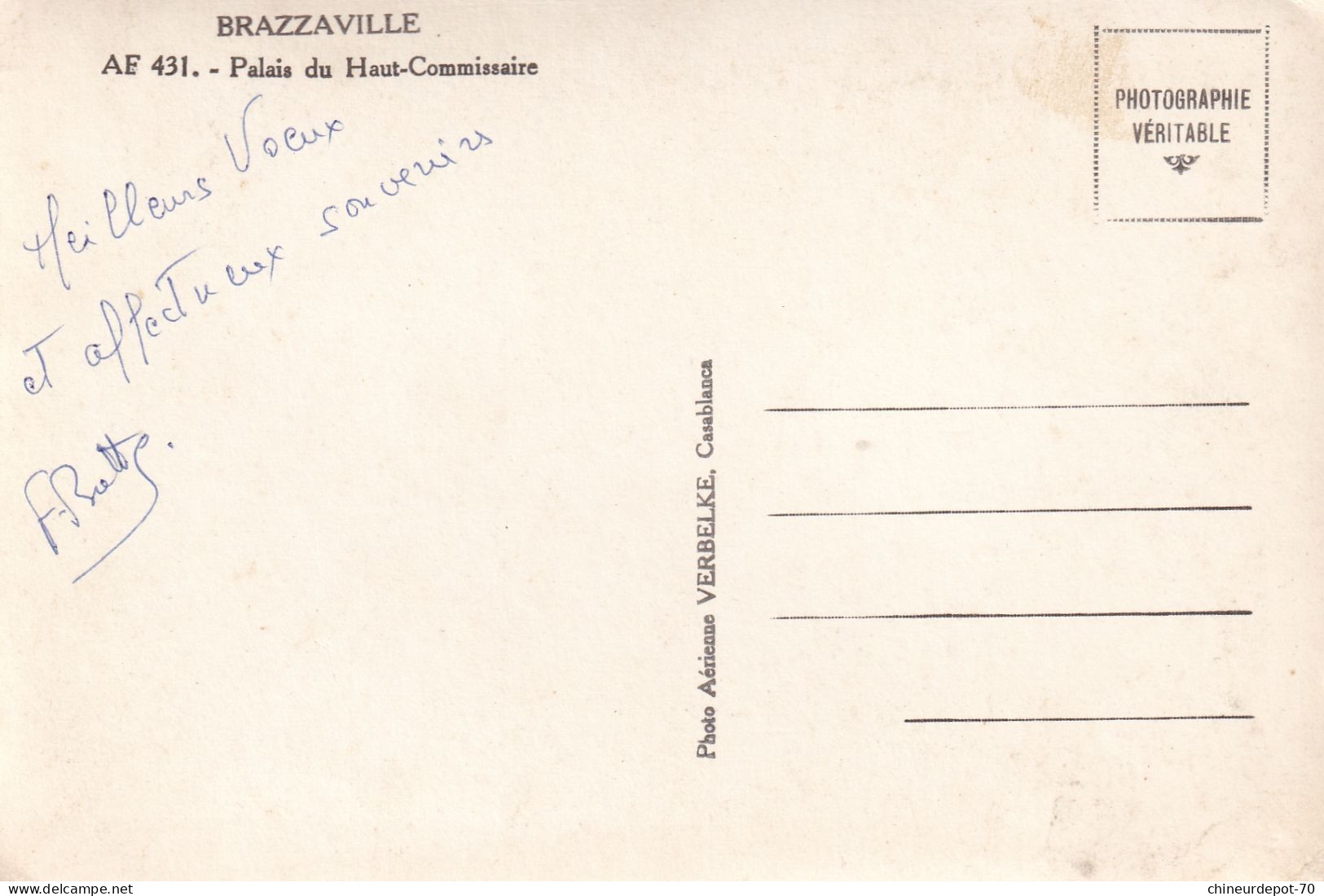 BRAZZAVILLE AF 431 Palais Du Haut-Commissaire - Belgian Congo