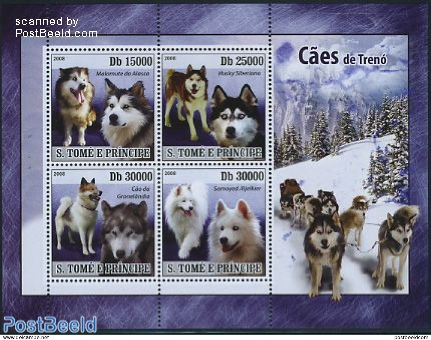 Sao Tome/Principe 2008 Dogs 4v M/s, Mint NH, Nature - Dogs - Sao Tome En Principe