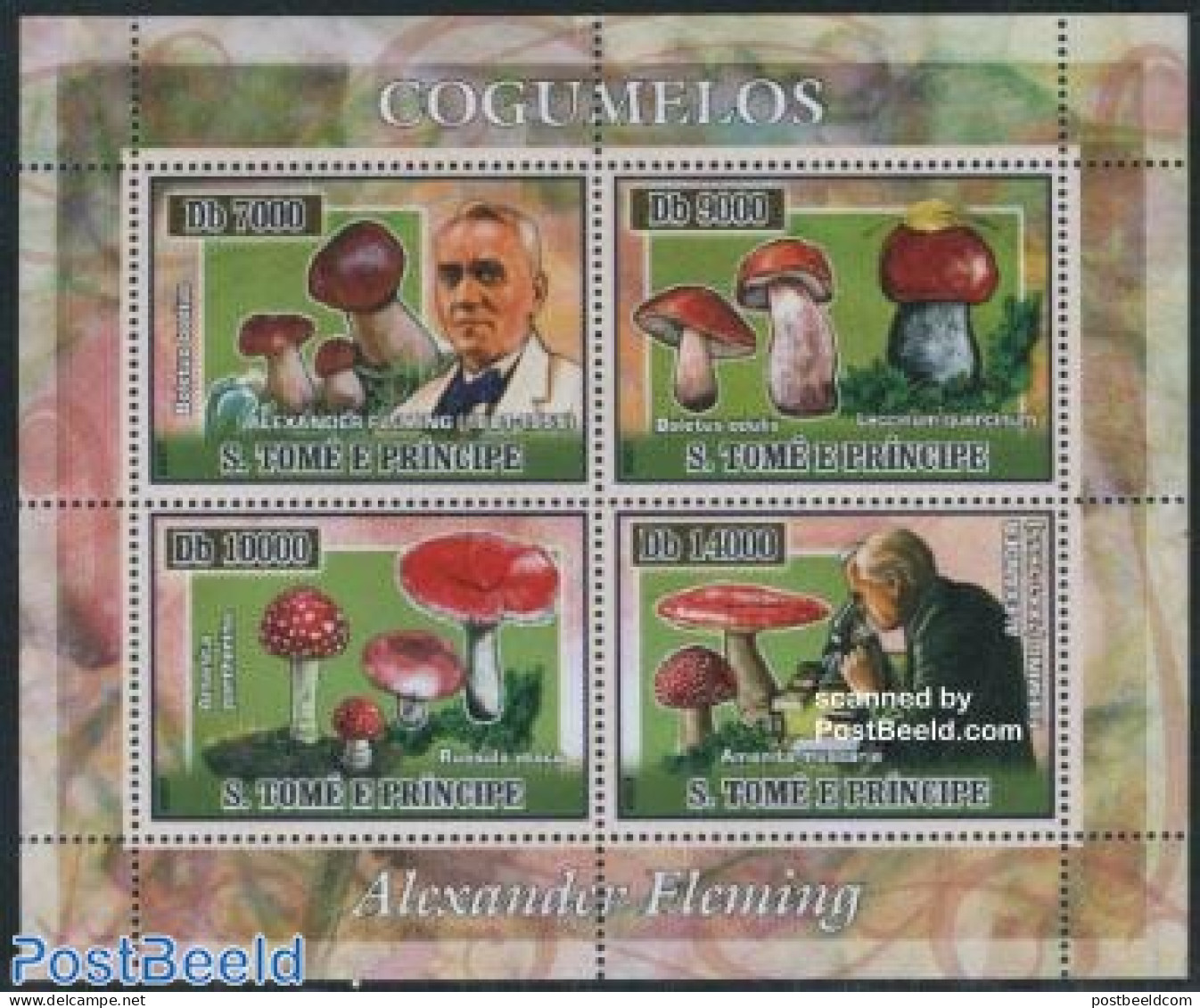 Sao Tome/Principe 2007 Mushrooms/Fleming 4v [+], Mint NH, Nature - Mushrooms - Pilze