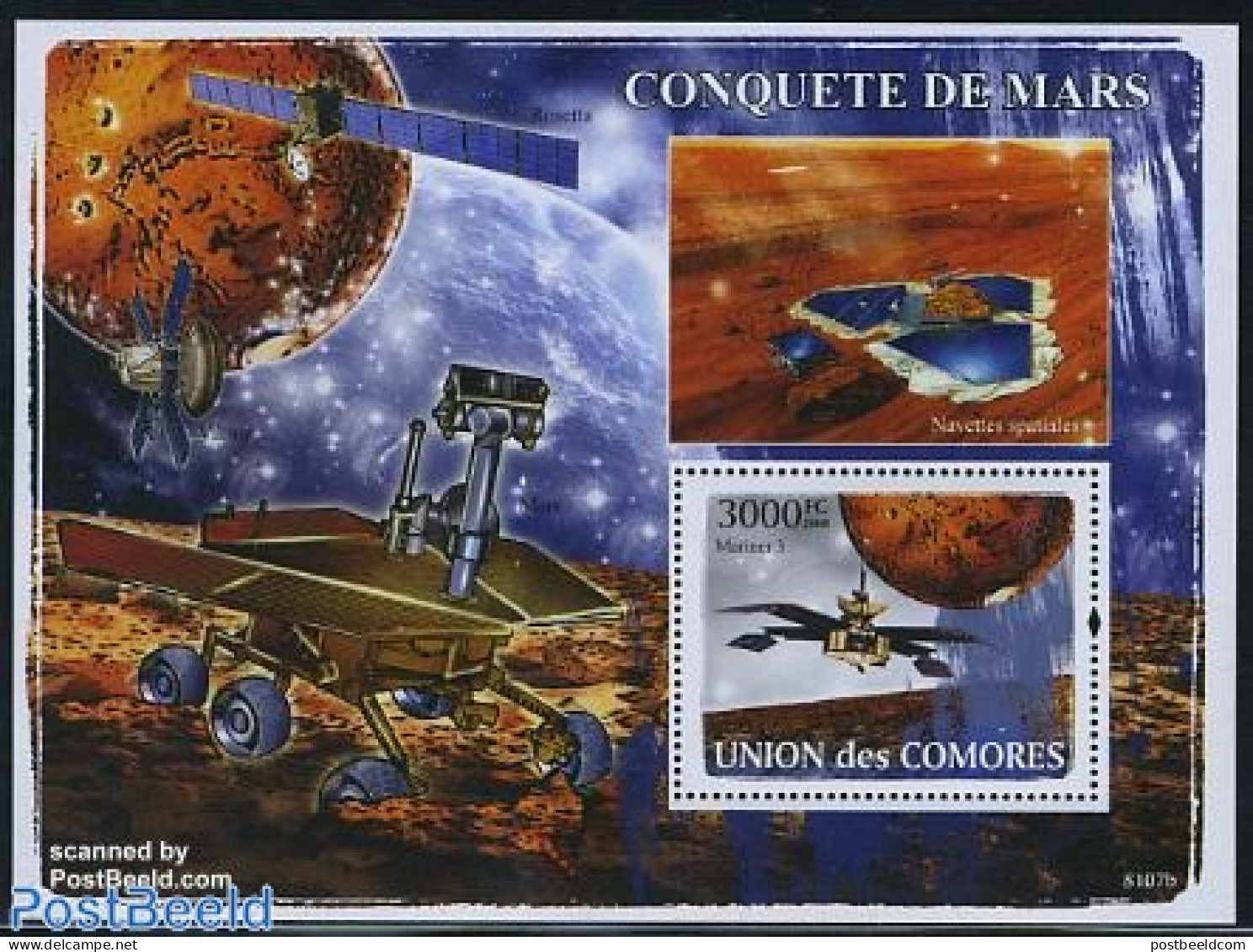 Comoros 2008 Mars Conquest S/s, Mint NH, Transport - Space Exploration - Komoren (1975-...)