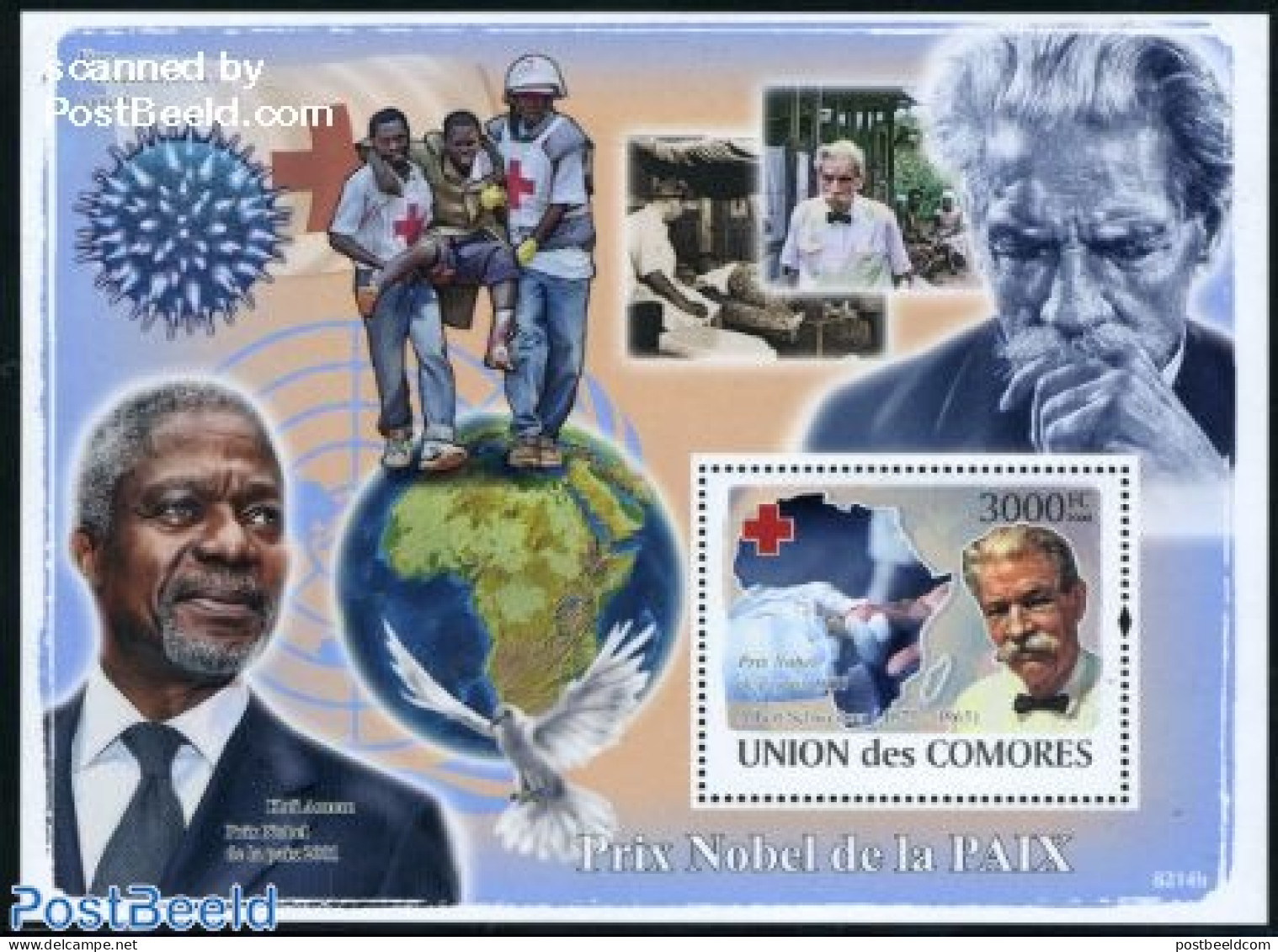 Comoros 2008 Nobel Peace Prize S/s, Mint NH, History - Various - Nobel Prize Winners - Maps - Nobel Prize Laureates