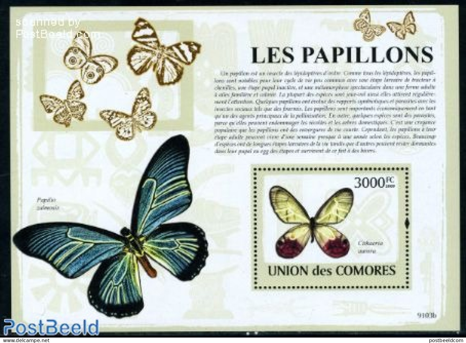 Comoros 2009 Butterflies S/s, Mint NH, Nature - Butterflies - Isole Comore (1975-...)