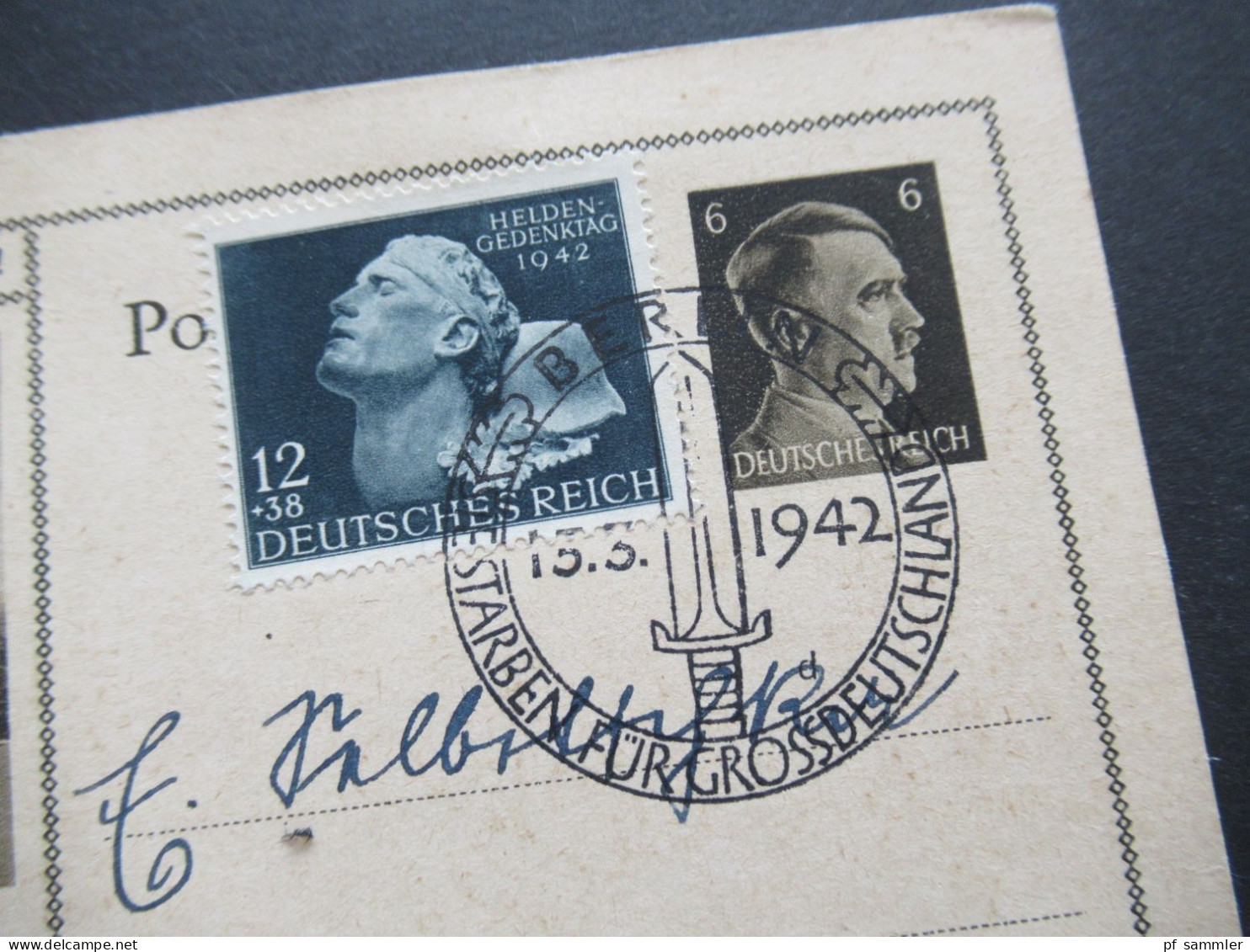 3.Reich 1942 Hilter Bild GA Lernt Deutschland Kennen! Mit ZuF Heldengedenktag Nr.812 Mit Sonderstempel Berlin Grossdeuts - Postcards