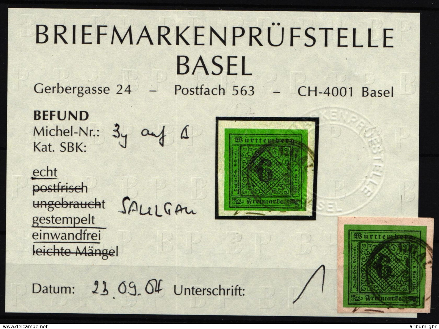 Württemberg 3 Y Gestempelt Befund Basel #IS139 - Used