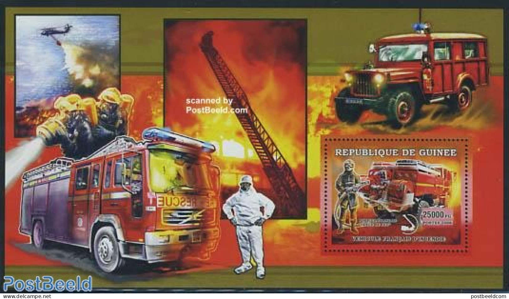 Guinea, Republic 2006 Fire Engines S/s, France, Mint NH, Transport - Automobiles - Fire Fighters & Prevention - Voitures