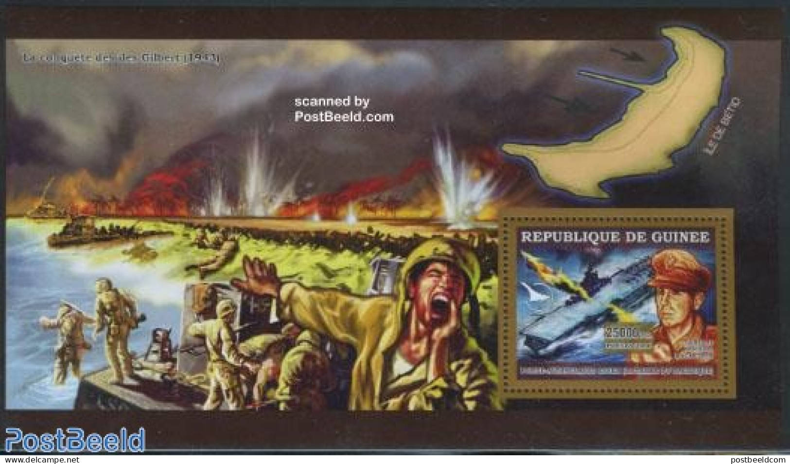 Guinea, Republic 2006 Gilbert Islands Battle S/s, Mint NH, History - Transport - World War II - Ships And Boats - Guerre Mondiale (Seconde)