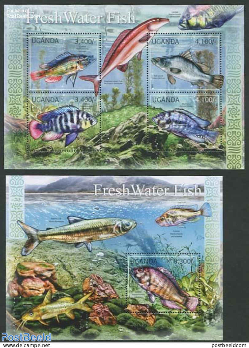 Uganda 2012 Fresh Water Fish 2 S/s, Mint NH, Nature - Fish - Fishes