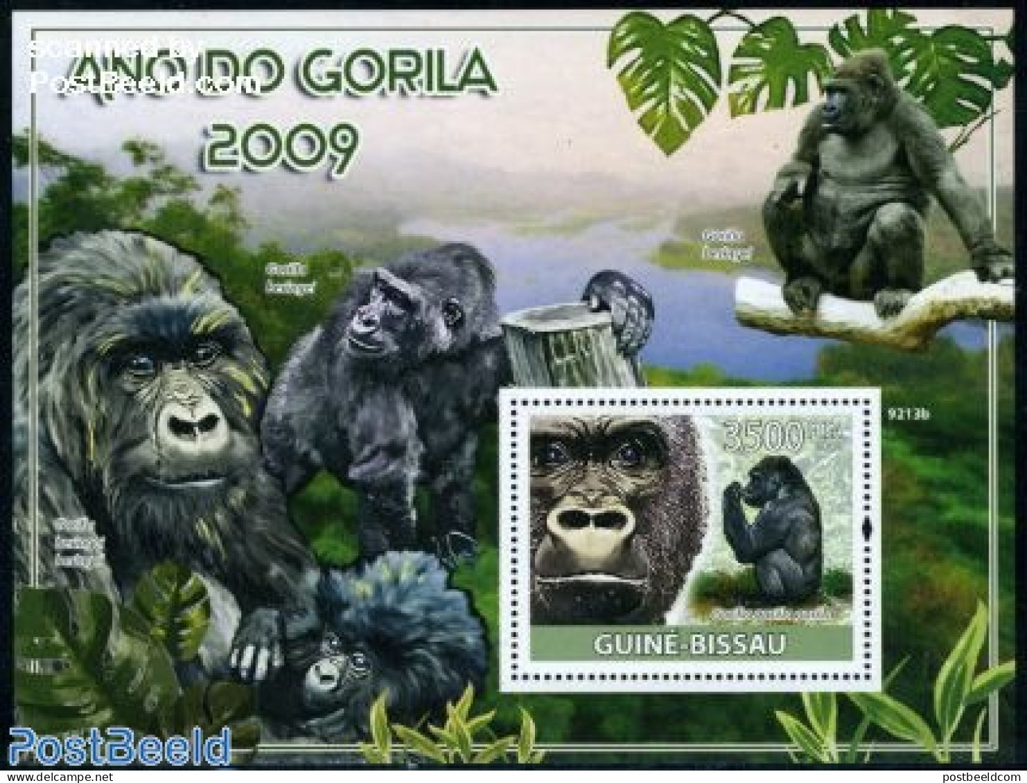 Guinea Bissau 2009 Gorillas S/s, Mint NH, Nature - Animals (others & Mixed) - Guinée-Bissau