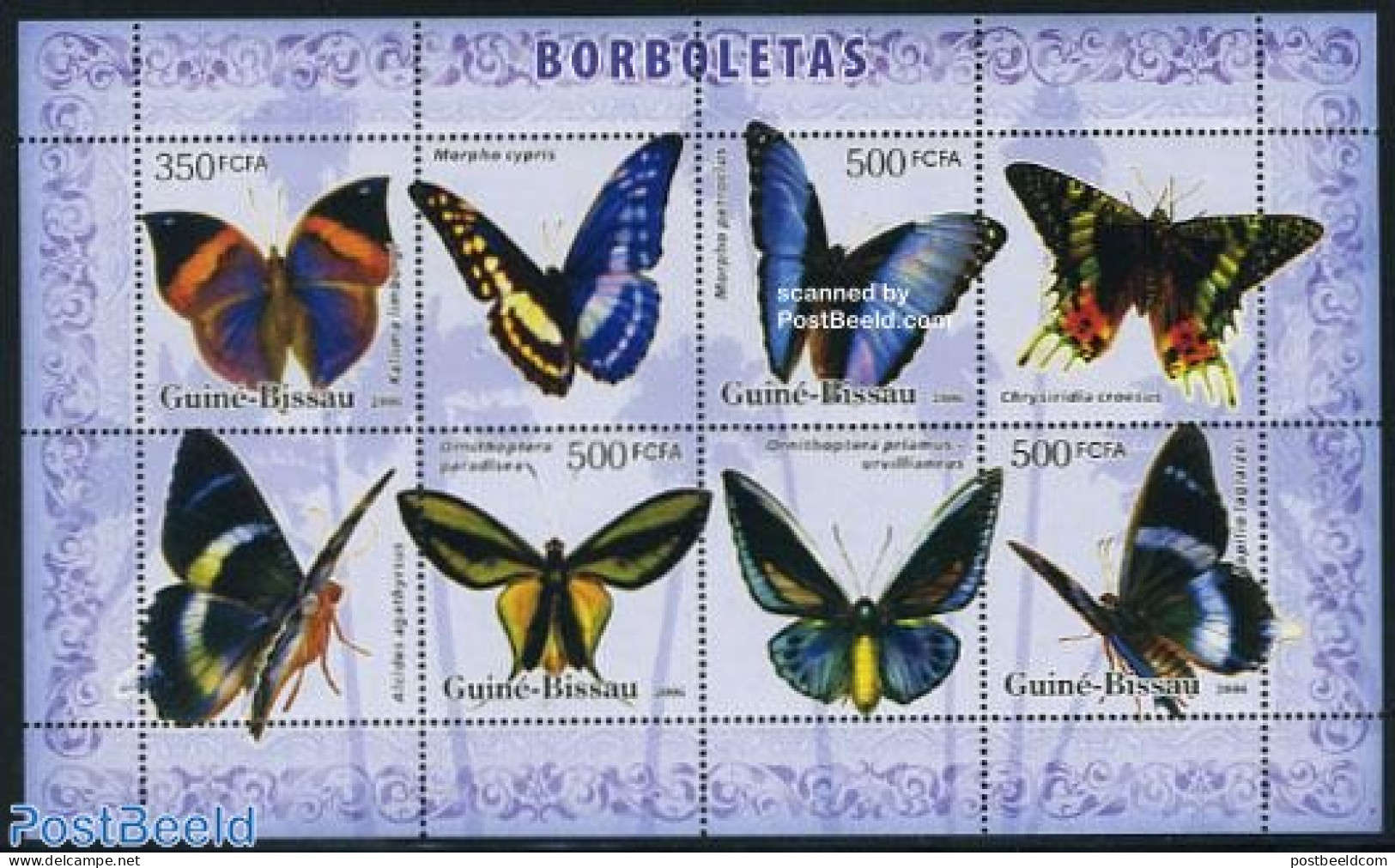 Guinea Bissau 2006 Butterflies 4v M/s, Mint NH, Nature - Butterflies - Guinea-Bissau