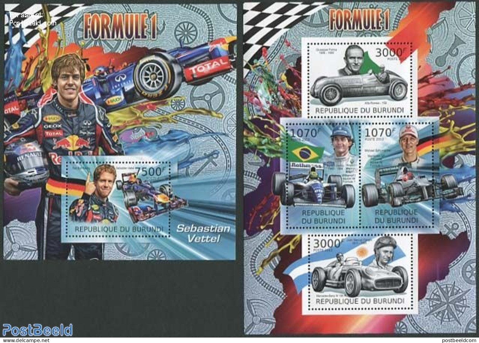 Burundi 2012 Formula 1, 2 S/s, Mint NH, Sport - Transport - Autosports - Sport (other And Mixed) - Automobiles - Voitures