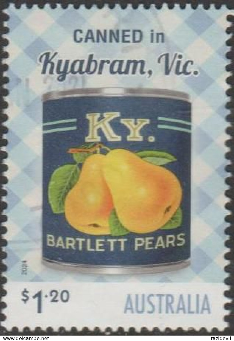 AUSTRALIA - USED 2024 $1.20 Nostalgic Tinned Fruit Labels -  "KY" Kayabram, Victoria - Gebruikt