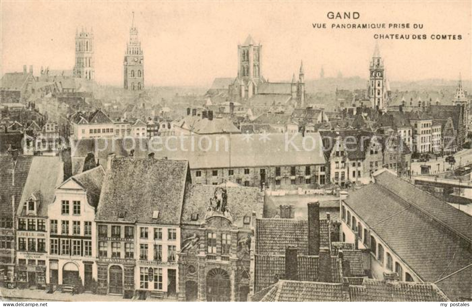 73816759 Gand Belgien Vue Panoramique Prise Du Chateau Des Comtes Gand Belgien - Sonstige & Ohne Zuordnung