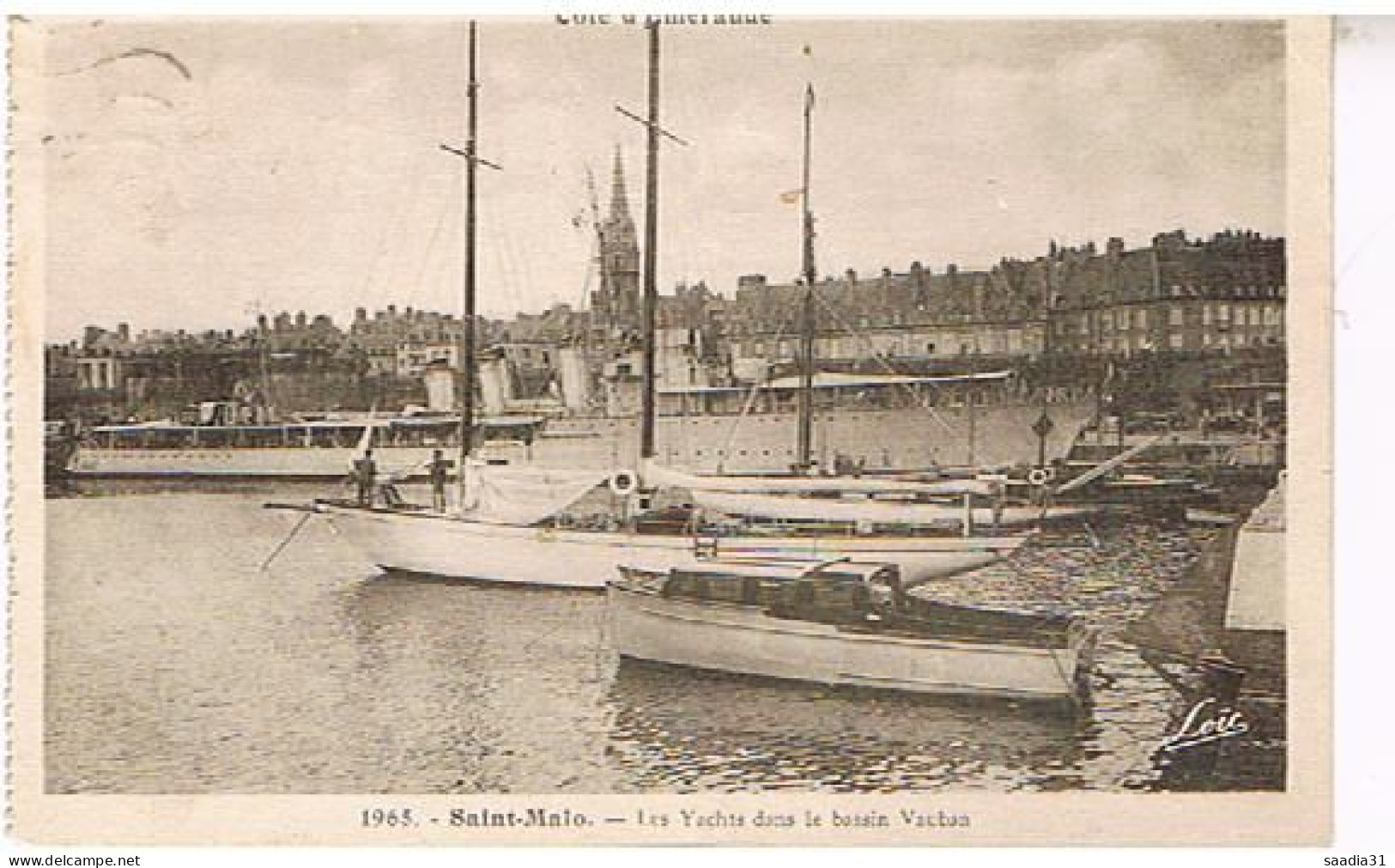 35   SAINT MALO  LES YACHTS DANS LE BASSIN VAUBAN  1928 - Saint Malo