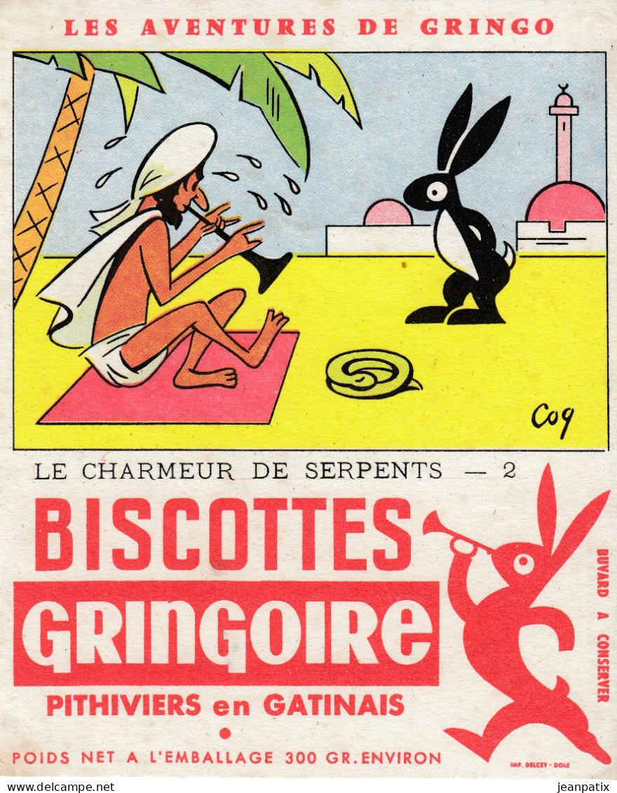 BUVARD -  Blotter - Pain D'épices GRINGOIRE - Les Aventures De Gringo -le Charmeur Des Serpents - N°2 - Other & Unclassified