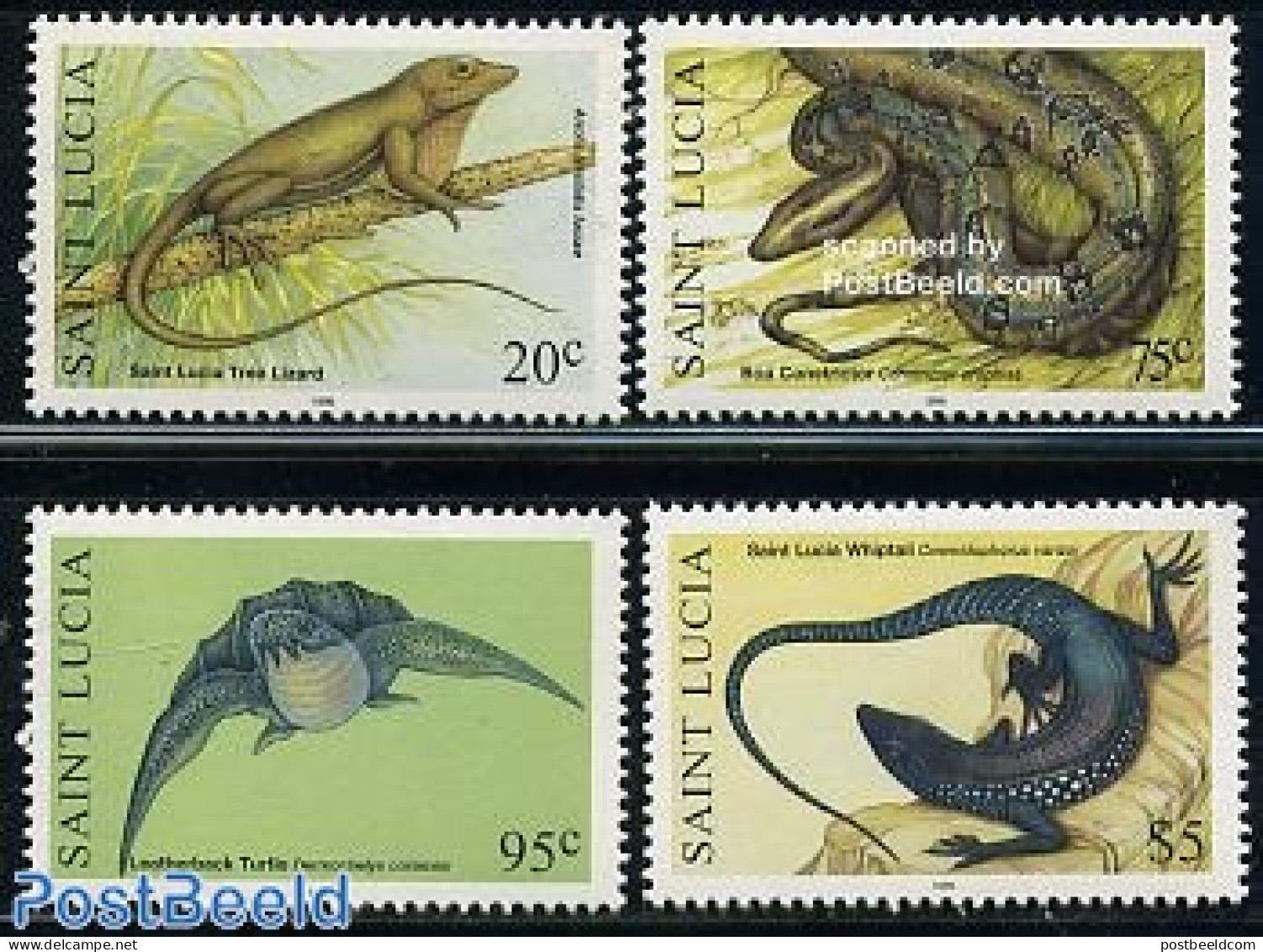 Saint Lucia 1999 Reptiles 4v, Mint NH, Nature - Reptiles - Snakes - St.Lucie (1979-...)