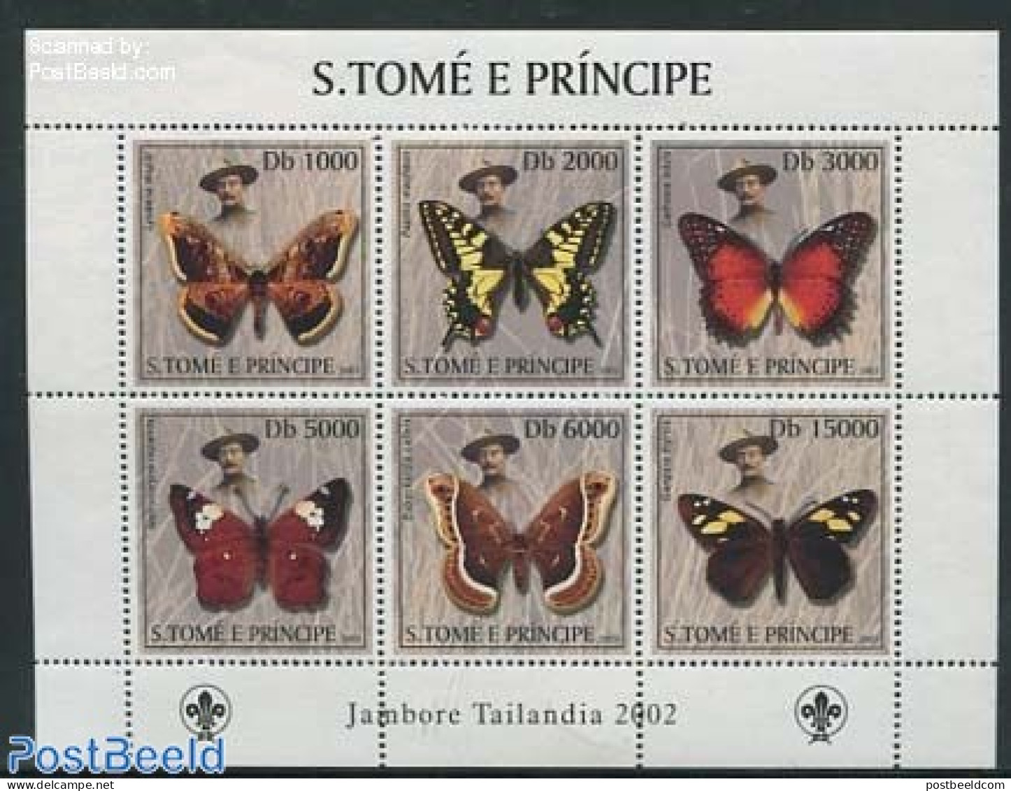 Sao Tome/Principe 2003 Butterflies 6v M/s, Mint NH, Nature - Butterflies - Sao Tome En Principe