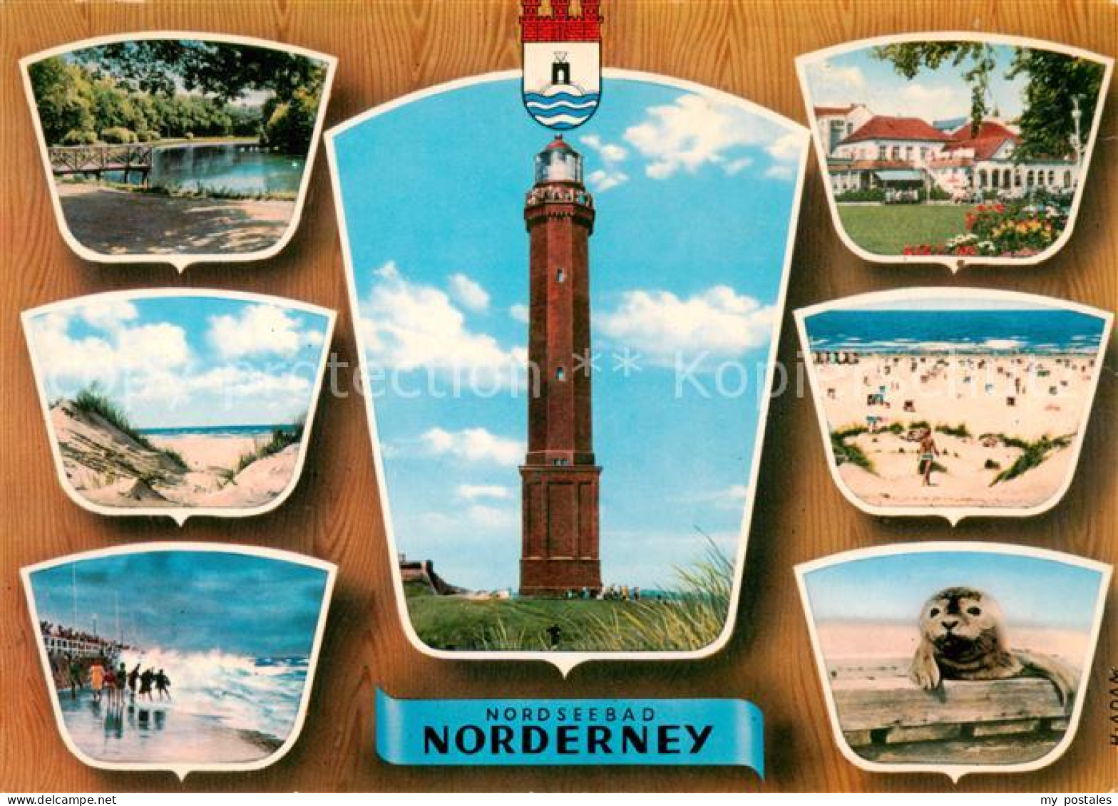 73816710 Norderney Nordseebad Teilansichten Duenen Strand Sturm Seehund Leuchttu - Norderney