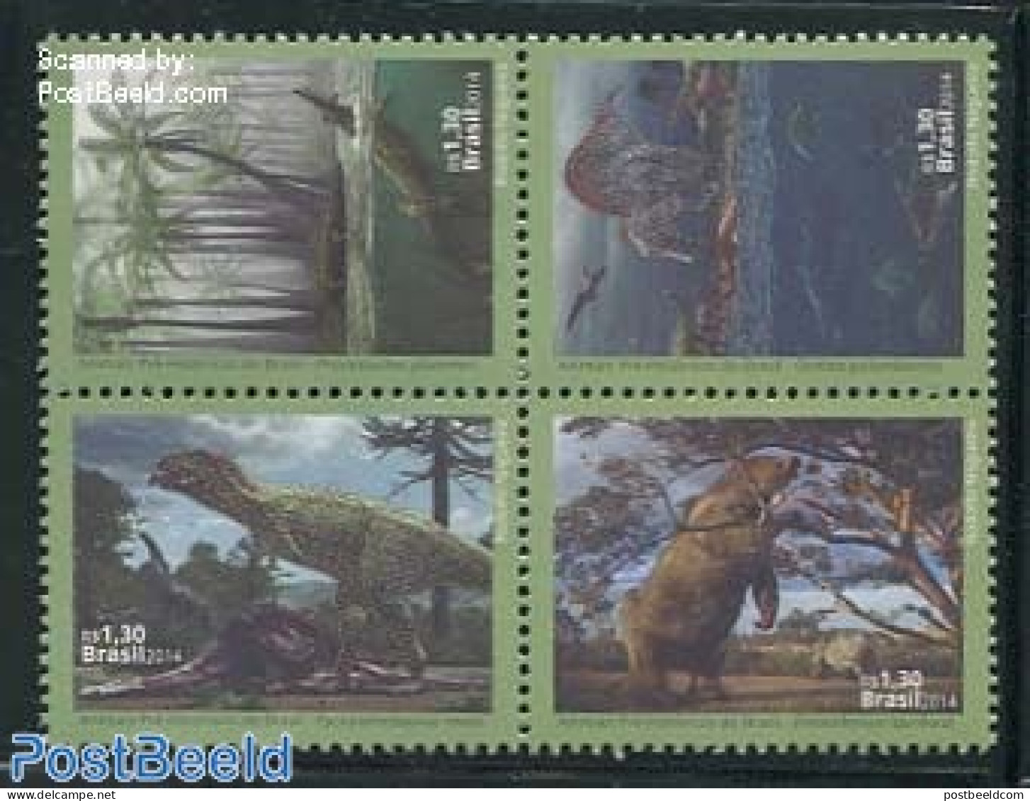 Brazil 2014 Prehistoric Animals 4v [+], Mint NH, Nature - Prehistoric Animals - Ungebraucht
