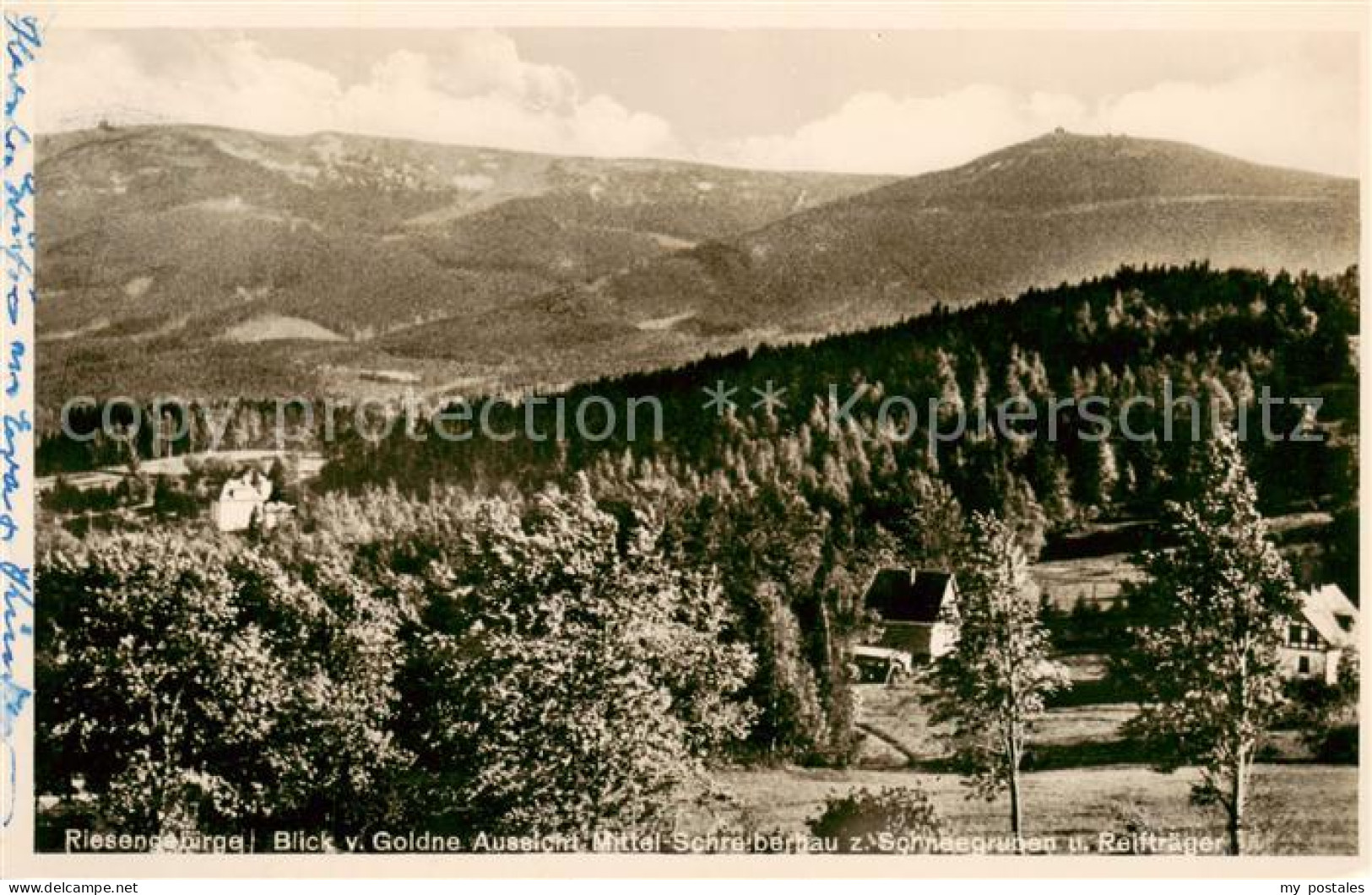 73816700 Schreiberhau Szklarska Poreba Riesengebirge PL Blick Von Goldne Aussich - Pologne