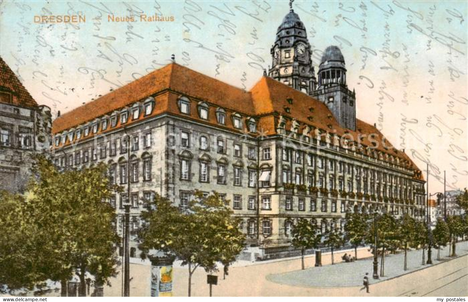 73816685 Dresden Elbe Neues Rathaus  - Dresden