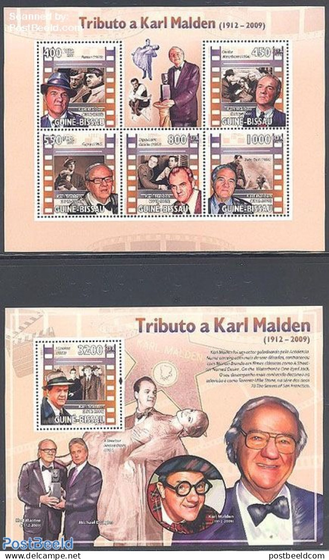 Guinea Bissau 2009 Karl Malden 2 S/s, Mint NH, Performance Art - Movie Stars - Actors