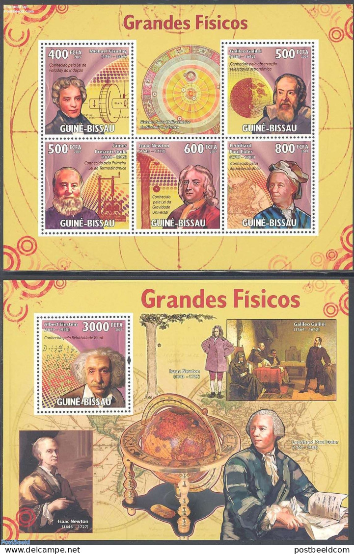 Guinea Bissau 2009 Great Scientists 2 S/s, Mint NH, History - Science - Nobel Prize Winners - Astronomy - Premio Nobel