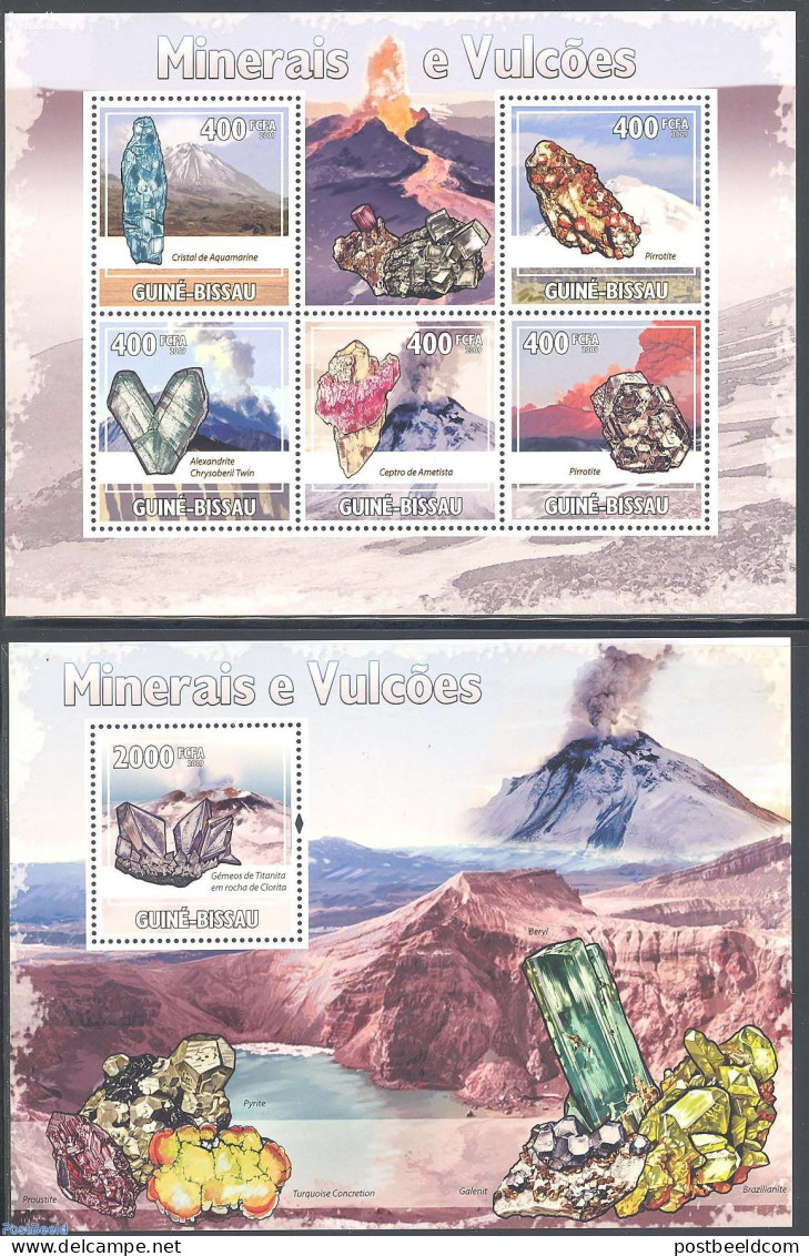 Guinea Bissau 2009 Minerals And Vulcanoes 2 S/s, Mint NH, History - Geology - Guinea-Bissau