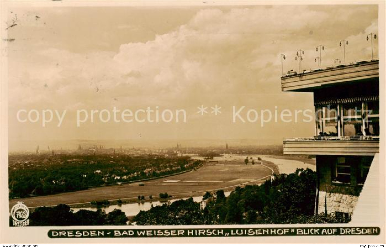 73816672 Dresden Elbe Bad Weisser Hirsch Luisenhof Panorama  - Dresden