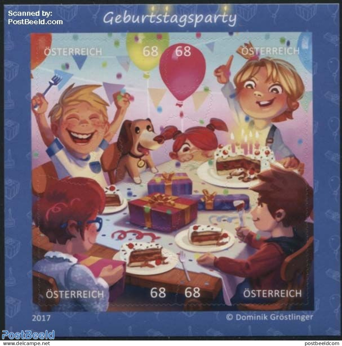 Austria 2017 Birthday Party S-a S/s, Mint NH, Health - Nature - Food & Drink - Dogs - Art - Comics (except Disney) - Ungebraucht