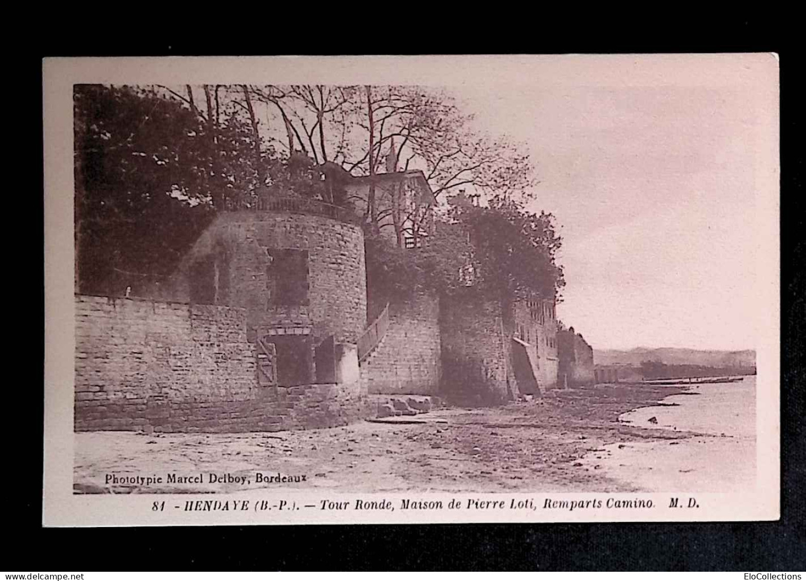 Cp, 64, Hendaye, Tour Ronde, Maison De Pierre Loti, Remparts Camino, Vierge, Phototypie Marcel Delboy, N° 81 - Hendaye