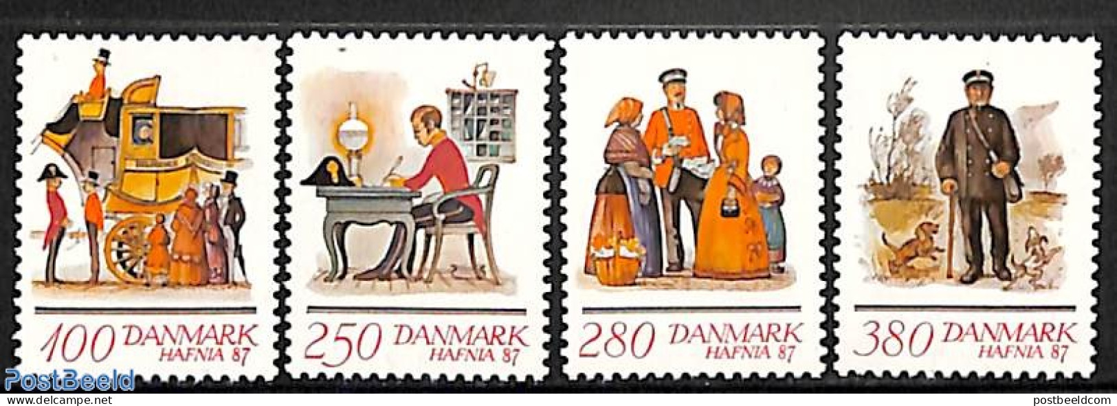 Denmark 1986 HAFNIA 87 4v (from S/s), Mint NH, Post - Neufs