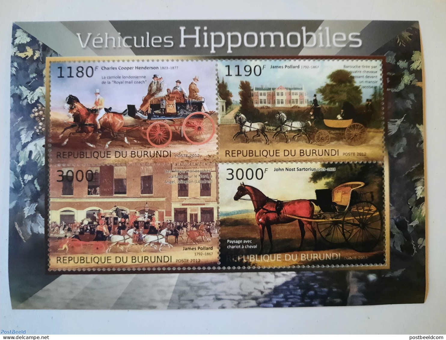 Burundi 2012 Horse Drawn Coaches 2 S/s, Mint NH, Nature - Transport - Horses - Coaches - Kutschen