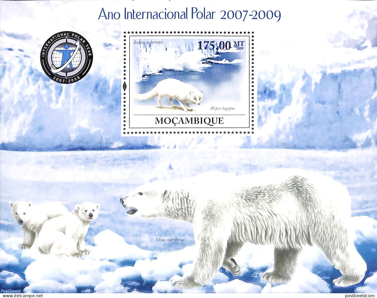Mozambique 2009 Int. Polar Year S/s, Mint NH, Nature - Science - Animals (others & Mixed) - Bears - The Arctic & Antar.. - Mosambik