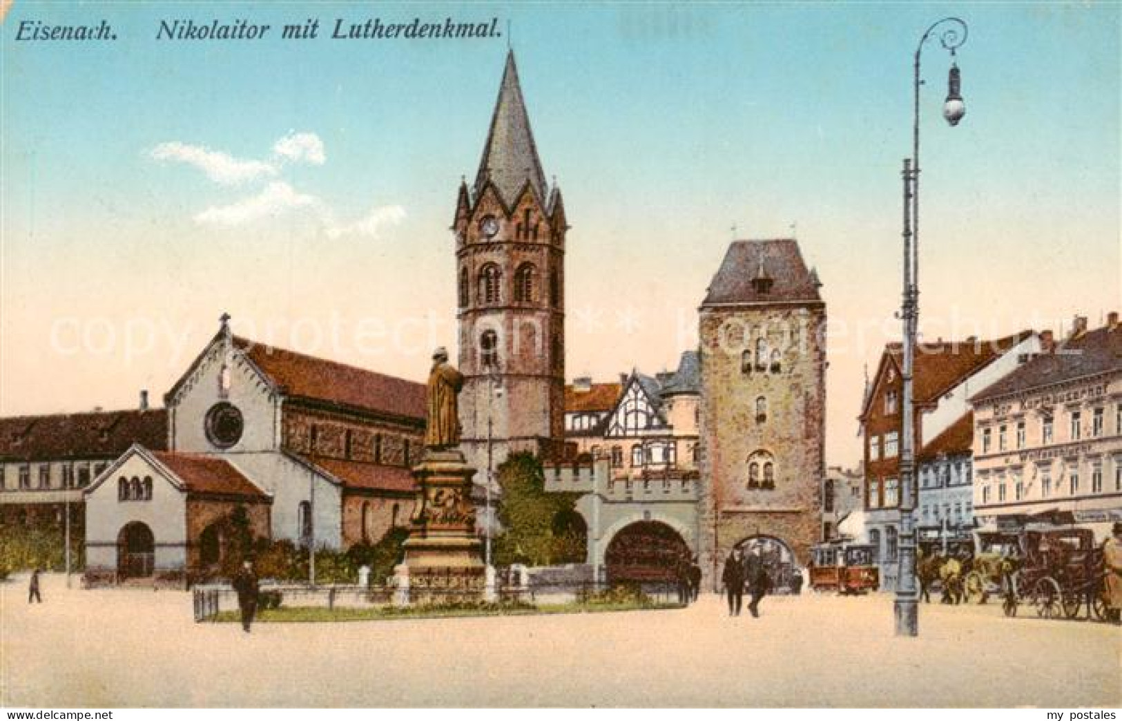 73816620 Eisenach Nikolaitor Mit Lutherdenkmal  - Eisenach