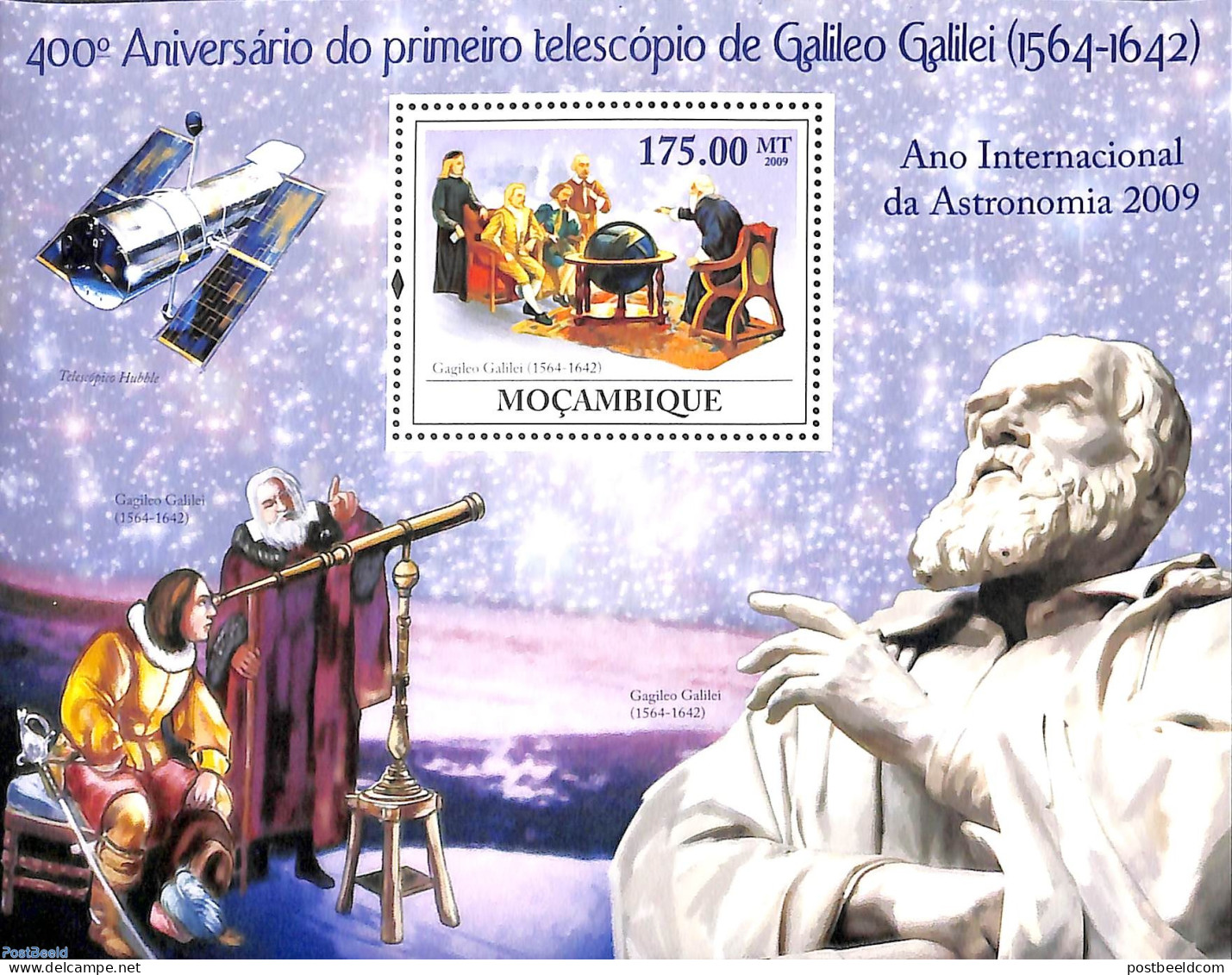 Mozambique 2009 Galileo Galilei S/s, Mint NH, Science - Astronomy - Astrologie